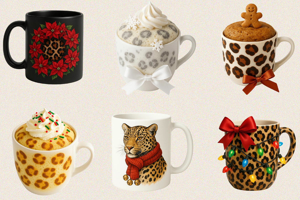 Christmas Leopard Mug  Clipart Bundl, an Illustration by SVGArt (Photo 2 of 8)