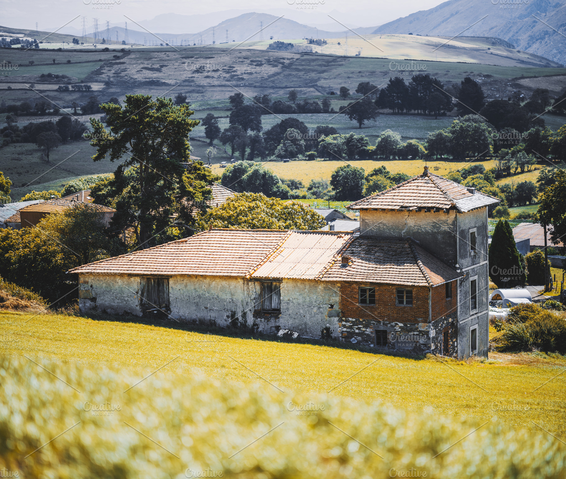 Rustic house in green hills, an Architecture Photo by SkyNext