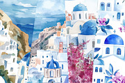 Hello Santorini Seamless Patterns, a Pattern Graphic by Design Market (Thumbnail 2 of 3)
