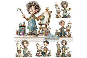 Male Artist Clipart JPG