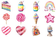 Watercolor Pastel Candyland Clipart, an Illustration by CitraGraphics (Thumbnail 3 of 5)