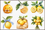 Watercolor Lemon Bundle Clipart, an Illustration by Sublimation Artist (Thumbnail 3 of 6)