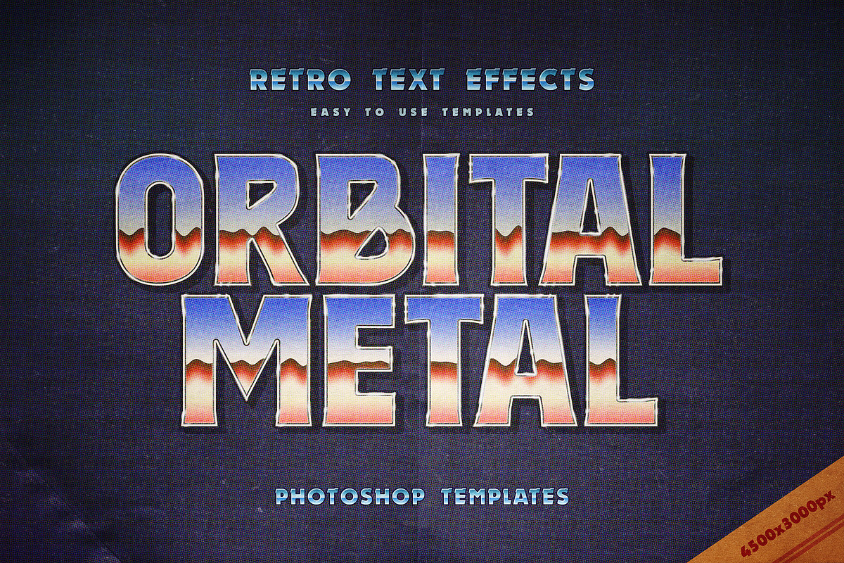 Retro Sci-Fi Metal Text Effects, a Layer Style Add-On by Andrew Skoch Design (Photo 3 of 9)