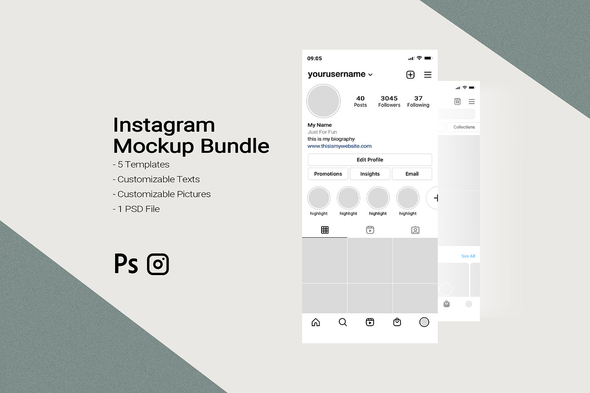 Instagram Mockup Bundle | Template, a Social Media Template by sophiesconcepts (Photo 1 of 3)
