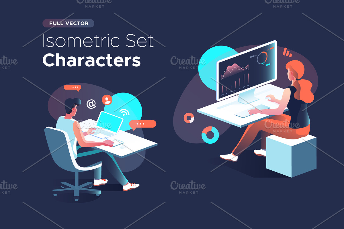 Isometric illustration kit - People, a Templates & Theme by Formfrom (Photo 27 of 34)