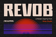 Revob – Modern Sporty Font, a Sans Serif Font by Drizy (Thumbnail 1 of 9)