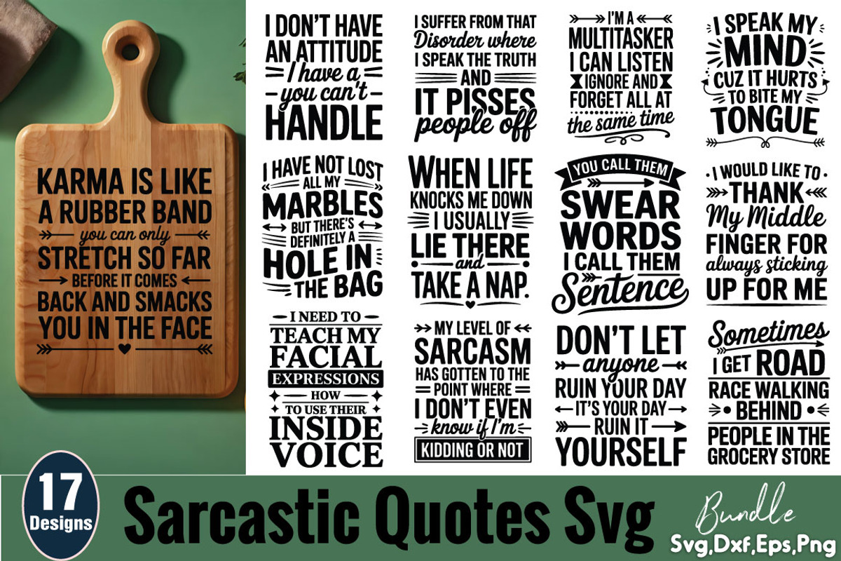 Sarcastic Quotes SVG Bundle, an Object Graphic by DollarSmart