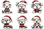 Funny Christmas Dogs Clipart, an Illustration by DreamArtGraphic (Thumbnail 3 of 4)
