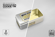 Metal Rectangular Cookie Tin Mockup, a Cups & Container Mockup by INCDesign (Thumbnail 2 of 8)