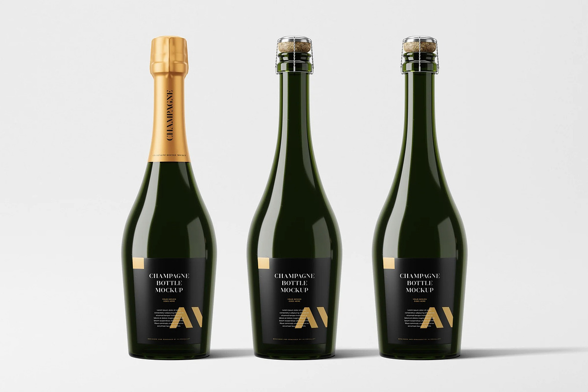 Champagne Bottle Mockup, a Product Mockup by zpackcreative (Photo 1 of 4)