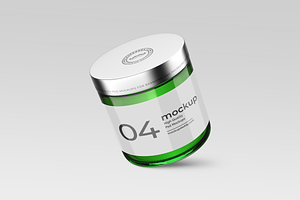 Green Glass Jar Mockups