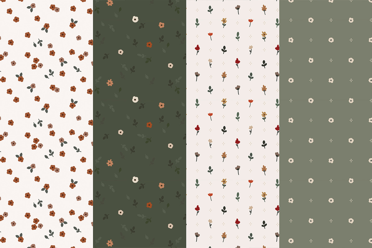 Mathilda Seamless Floral Patterns, a Pattern Graphic by Emilie Cliche (Photo 7 of 9)