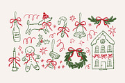 Vintage Christmas Party Clipart, a Decorative Illustration by Barkova Nadya (Thumbnail 2 of 9)