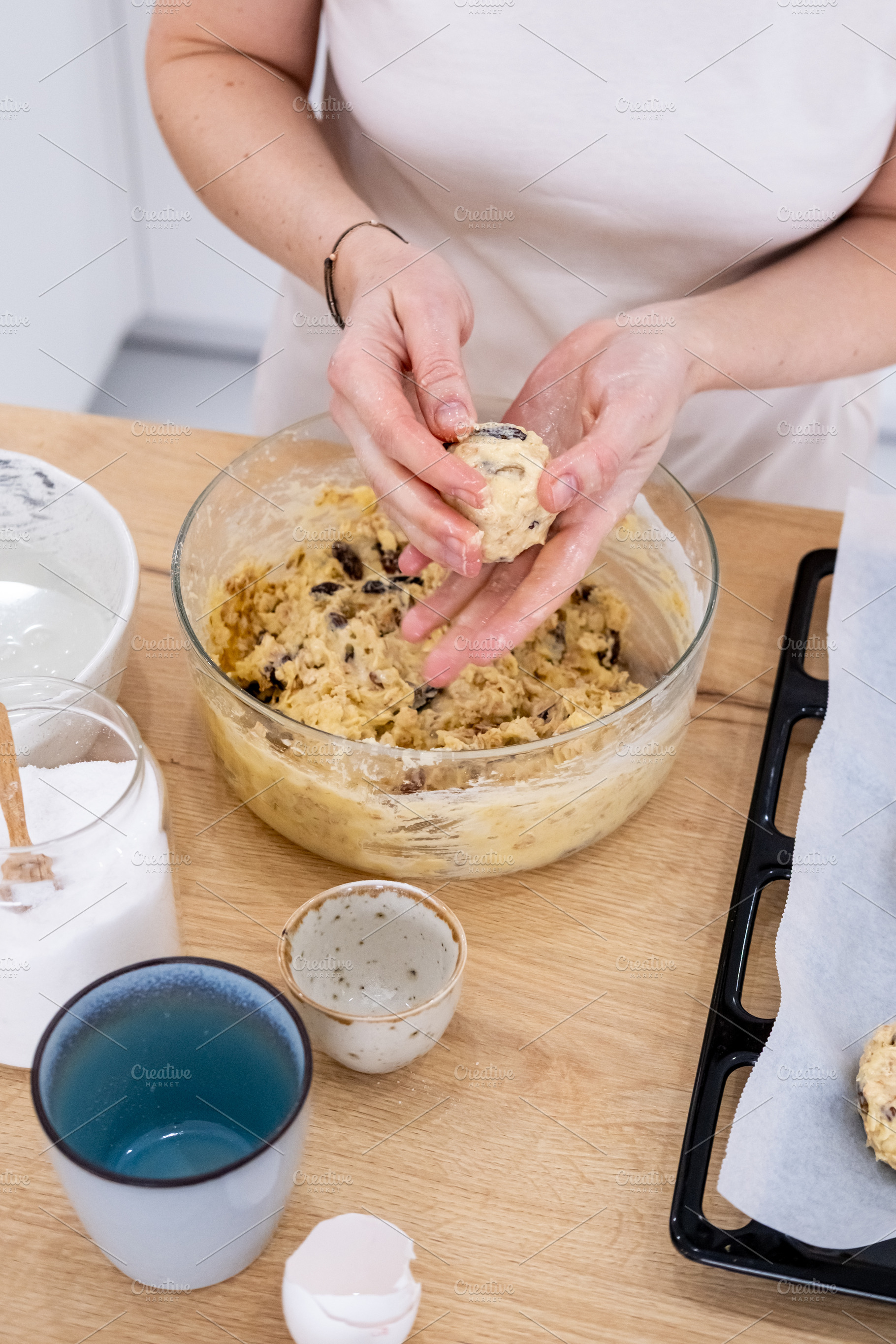 Home food cookies making chef hand dough baking, a Person Photo by Photo Drive Studio