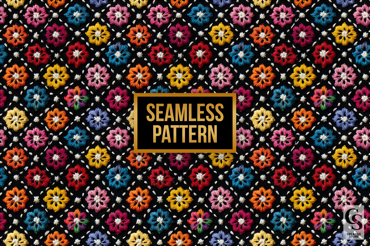 Multicolor Chikankari Embroidery, a Pattern Graphic by Creative Store (Photo 4 of 5)