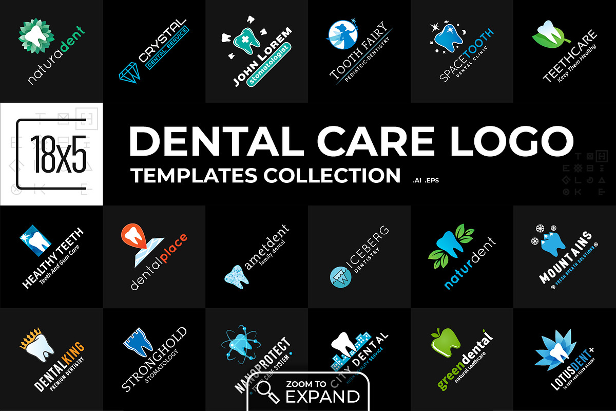 Collection of 18x5 Dental Care Logos, a Branding & Logo Template by TheBigLake