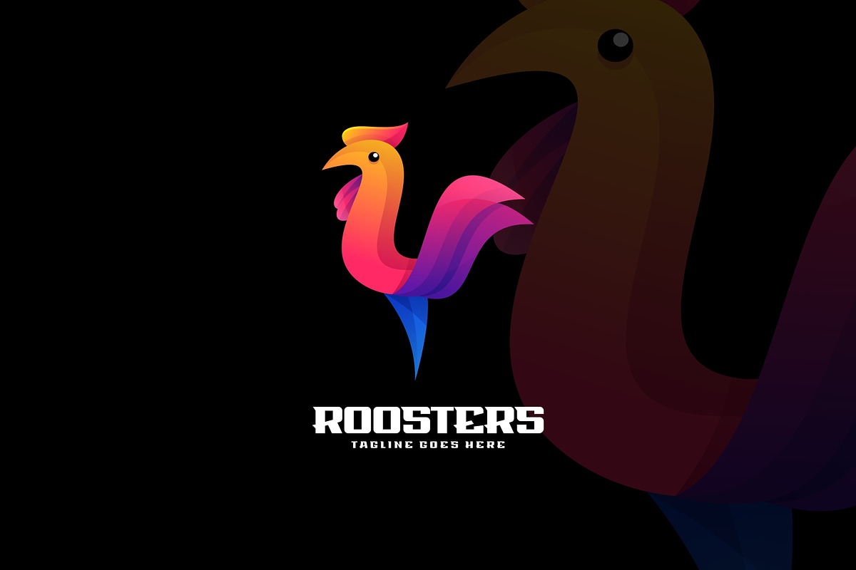 Roosters Gradient Colorful Logo., a Branding & Logo Template by ModalTampang