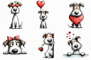 Funny Valentine Peeking Dog Clipart, an Illustration by Libby Wishes (Thumbnail 2 of 8)