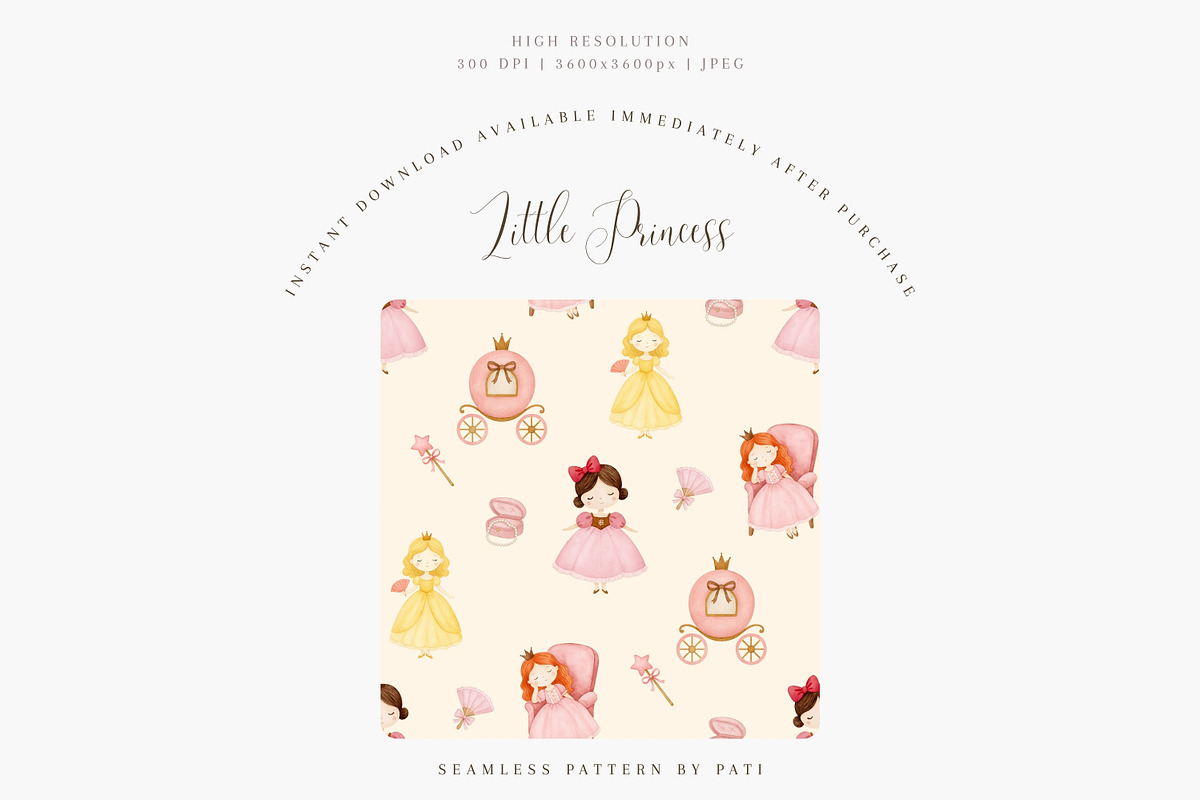 Watercolor Little Princess Clipart, an Illustration by Pati Paints (Photo 11 of 12)