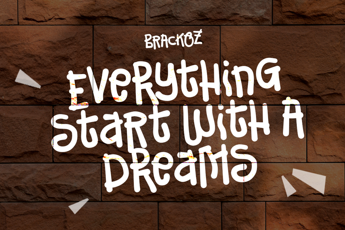 Brackoz - Funky Handwriting Font, a Handwritten Font by Grontype (Photo 6 of 9)