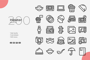 Hipster Outline Icons