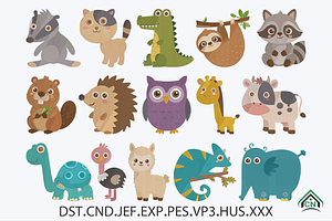 Whimsical Animals Embroidery, a Solid Icon by Craft Nest