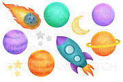 Watercolor Space Illustrations, an Illustration by Doodle and Stitch (Thumbnail 4 of 4)