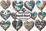 Beach Heart  Clipart Bundle, an Illustration by SVGArt (Thumbnail 1 of 8)