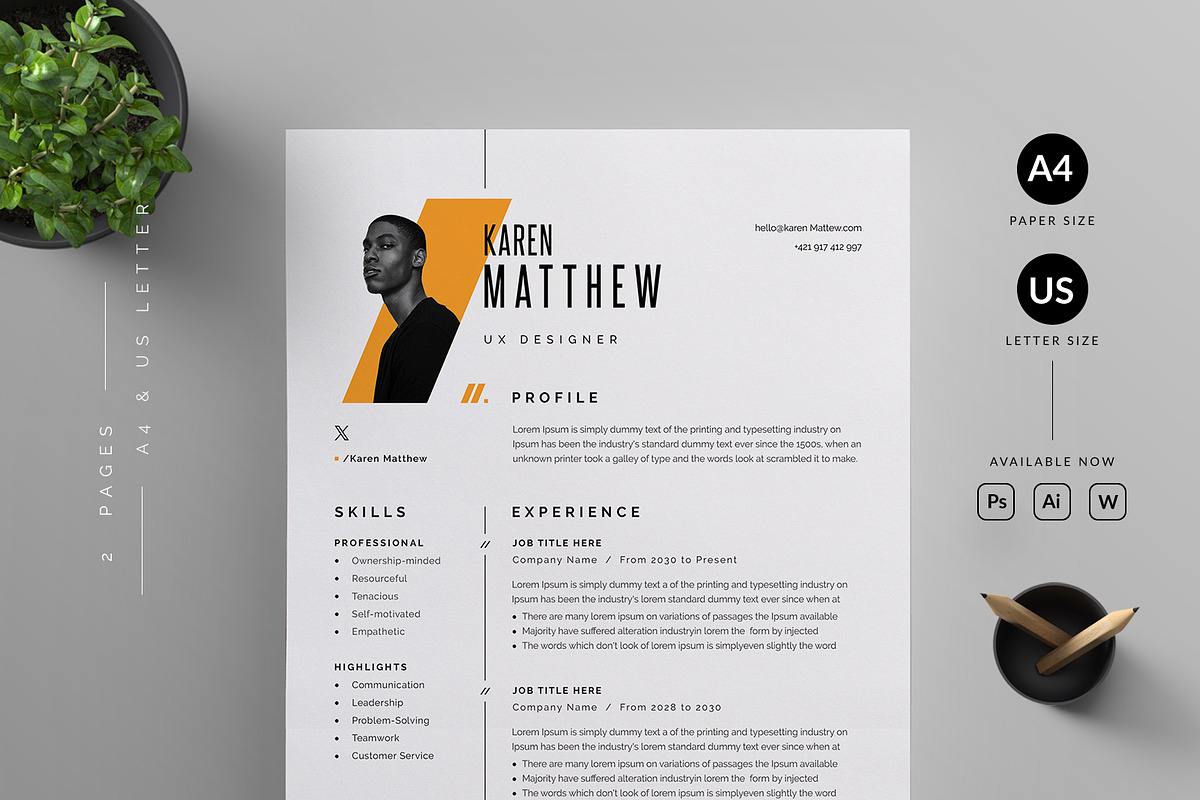 Resume/CV, a Resume Template by Reuix Studio (Photo 1 of 5)