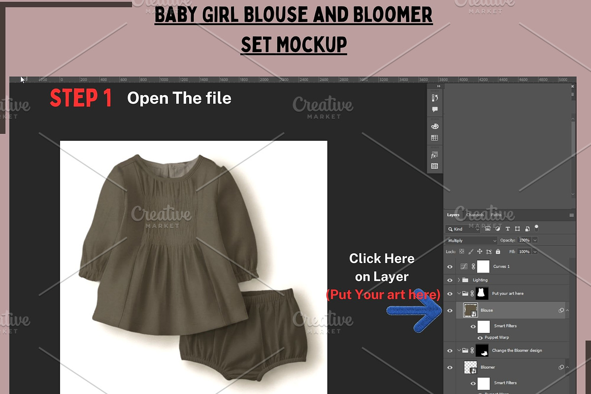 Baby Blouse and Bloomer Set Mockup, a Hoody Mockup by Nora Gad (Photo 2 of 21)