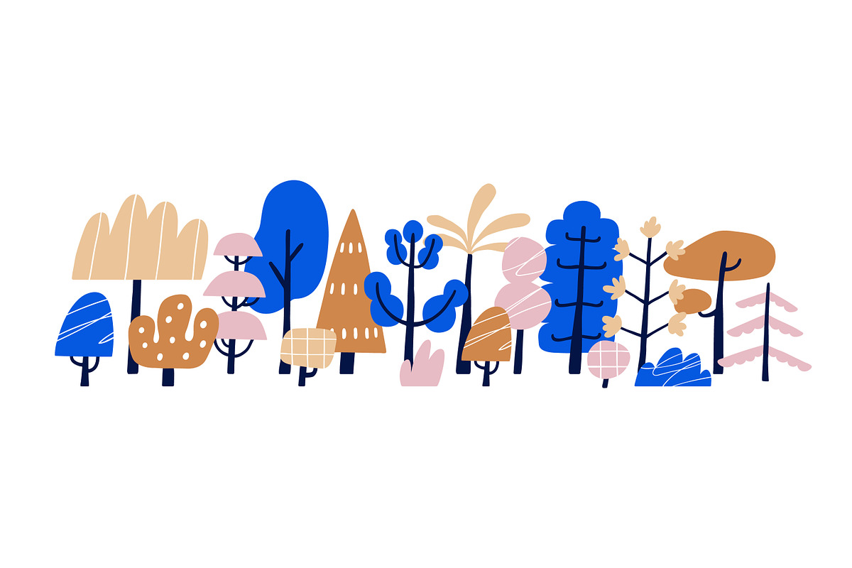 Forest trees in doodle Scandi style, an Illustration by Good Studio (Photo 2 of 4)