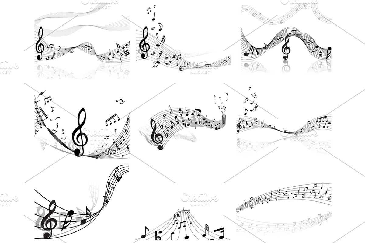 99 Musical Designs, an Illustration by Pavel Vectors