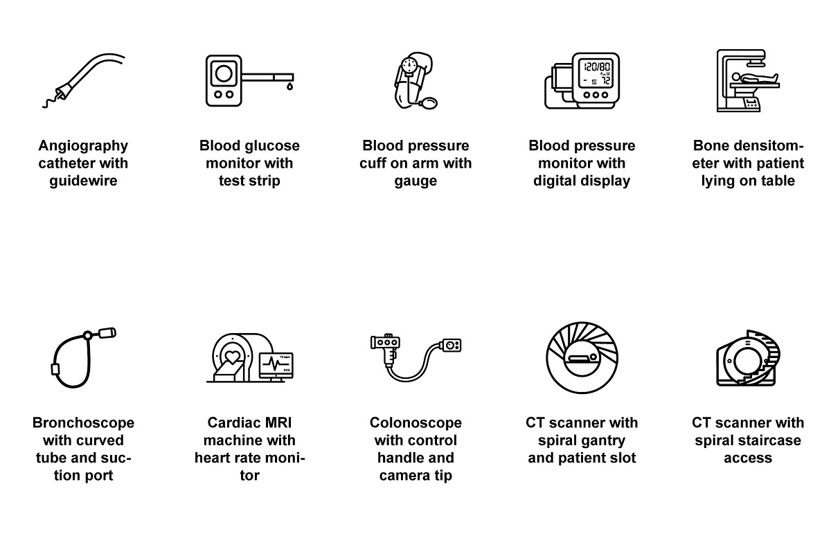 Medical diagnostic imaging Icon Set, an Outline Icon by Nurlan's shop (Photo 2 of 6)
