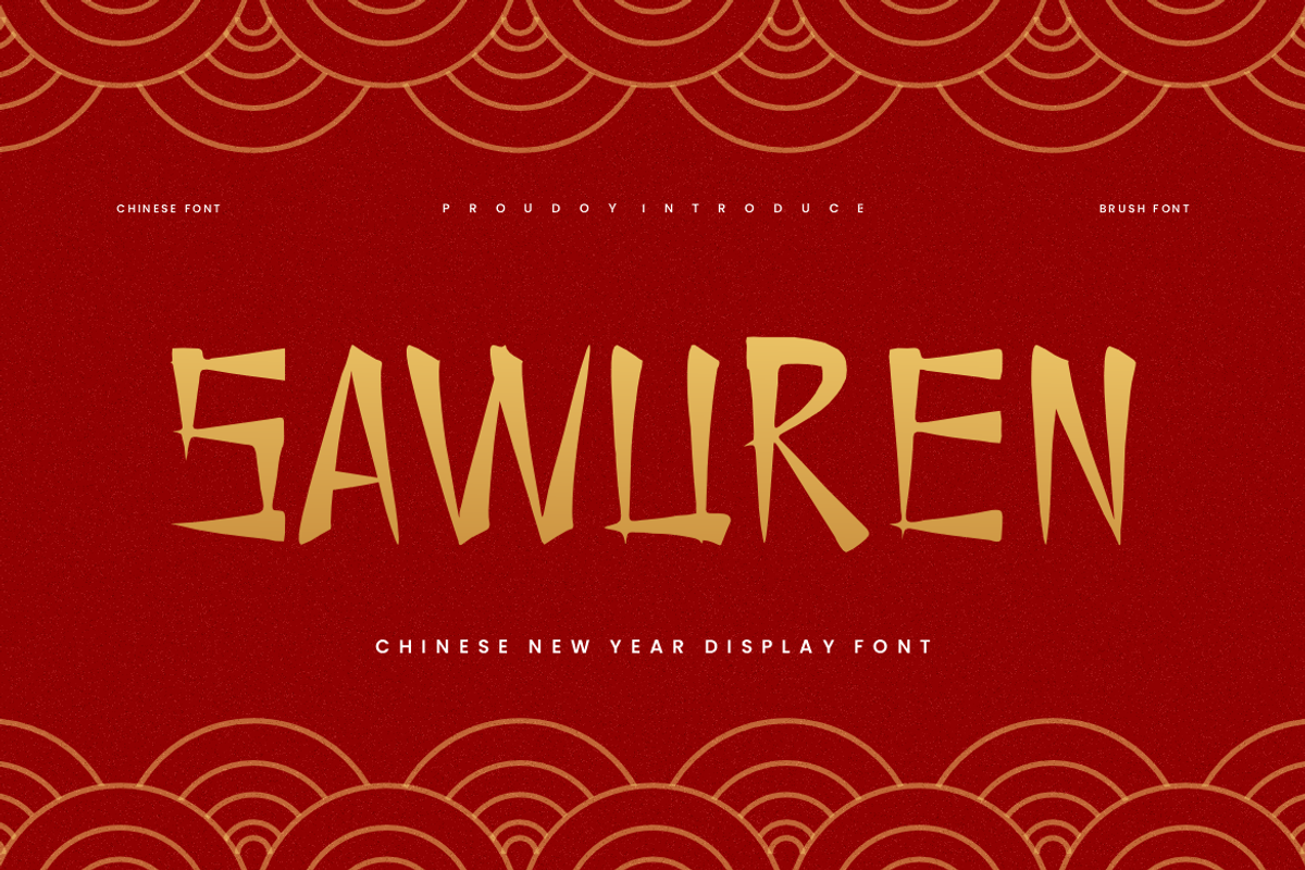 Sawuren - Chinese New Year Font, a Script Font by QR Design Studio (Photo 1 of 6)