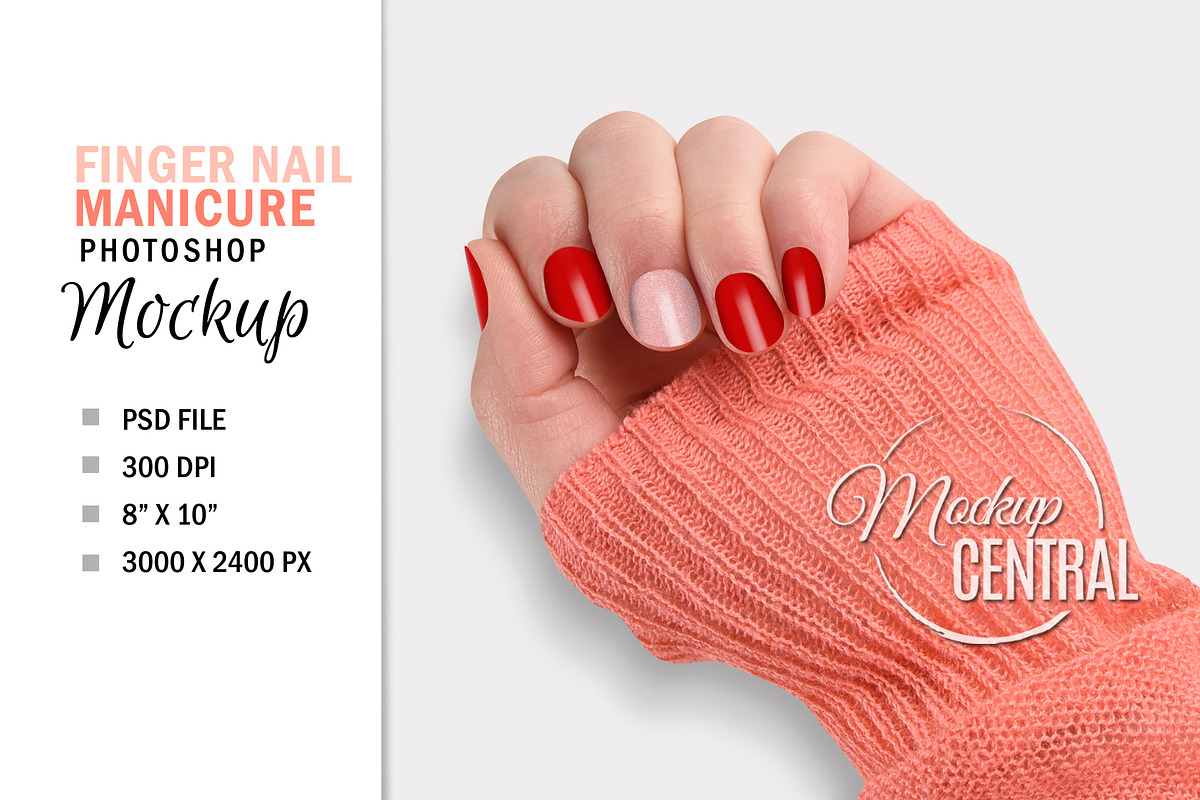 Finger Nail Mockup, Beauty Manicure, a Mockup by HaywireMedia & Mockups (Photo 2 of 4)