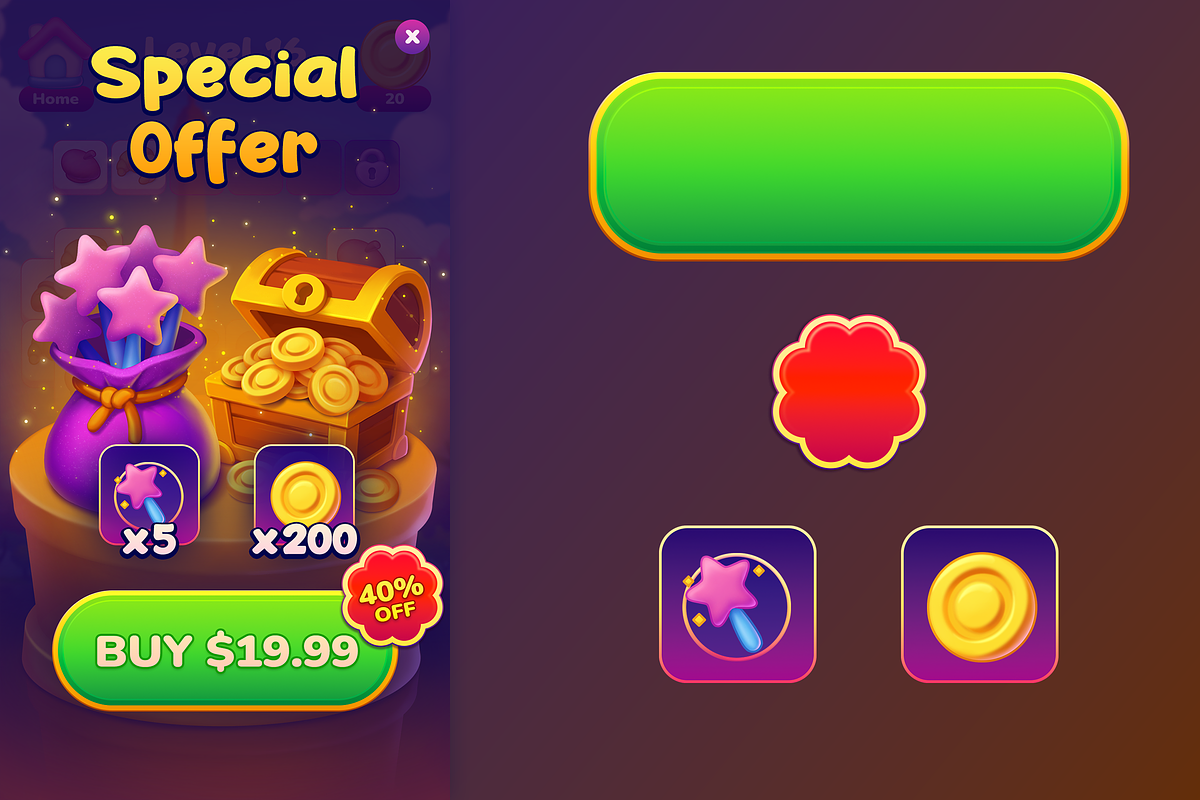 Soft charm Match 3 game assets, a Graphic by illusign (Photo 2 of 3)
