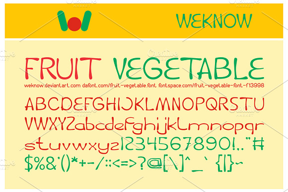 fruit vegetable font preview 7