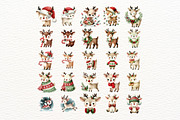 Christmas Reindeer Clipart Set, an Animal Illustration by Nicolle's Colorful Art (Thumbnail 5 of 10)