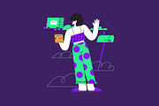 Online shopping & delivery concepts, a Person Illustration by PaperTrident (Thumbnail 3 of 11)