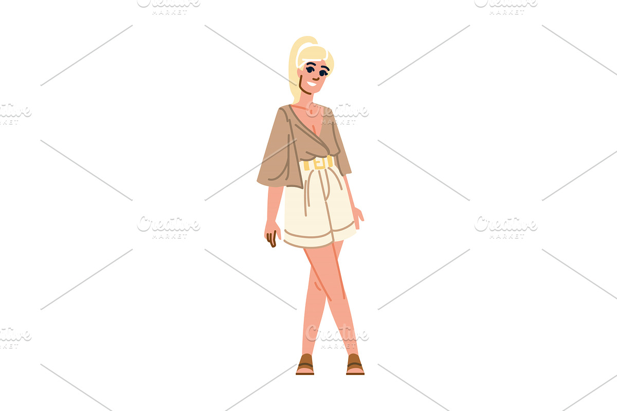 Smiling blonde woman posing wearing, an Object Illustration by pikepicture