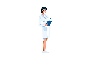Female doctor writing notes on, an Object Illustration by pikepicture