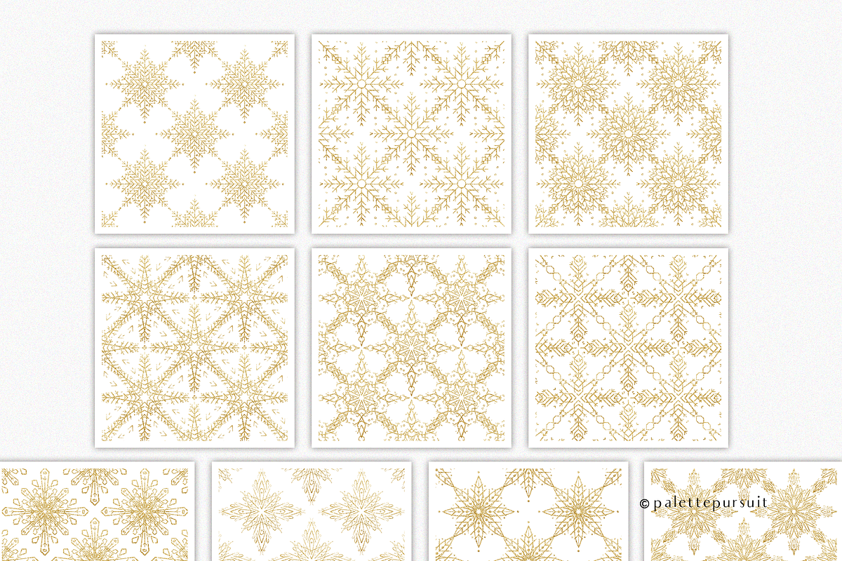 Glitter snowflakes seamless patterns, a Pattern Graphic by Palette Pursuit (Photo 3 of 8)