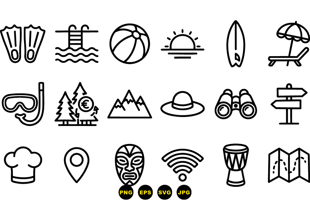 Travel Adventure Icon Set, an Illustration by designvectx (Photo 3 of 3)