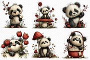 Watercolor Spring Panda Clipart, an Illustration by Craft Nest (Thumbnail 5 of 11)
