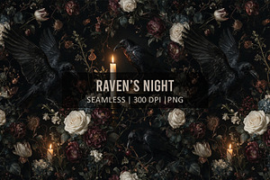RAVEN'S NIGHT Seamless Pattern