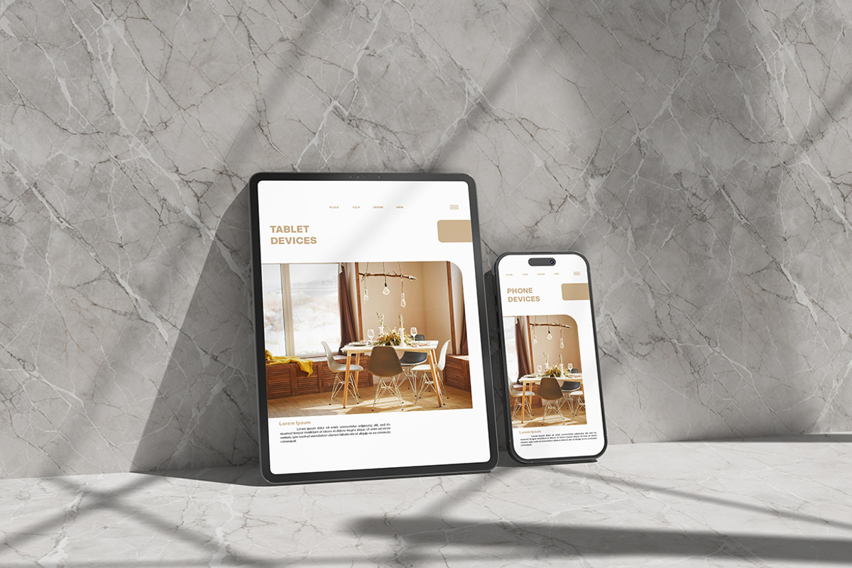 Tablet and Smartphone Mockup, a Product Mockup by MrLetters (Photo 4 of 5)
