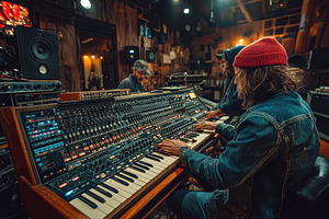 Creative music session at a vintage, a Photo by Tanuart