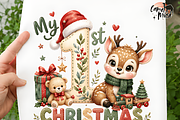 My First Christmas PNG, Cute Baby, a Seasonal Illustration by Coco Bloom (Thumbnail 2 of 3)