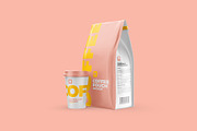 Coffee Pouch Mockup with cup, a Cups & Container Mockup by easymock (Thumbnail 5 of 9)