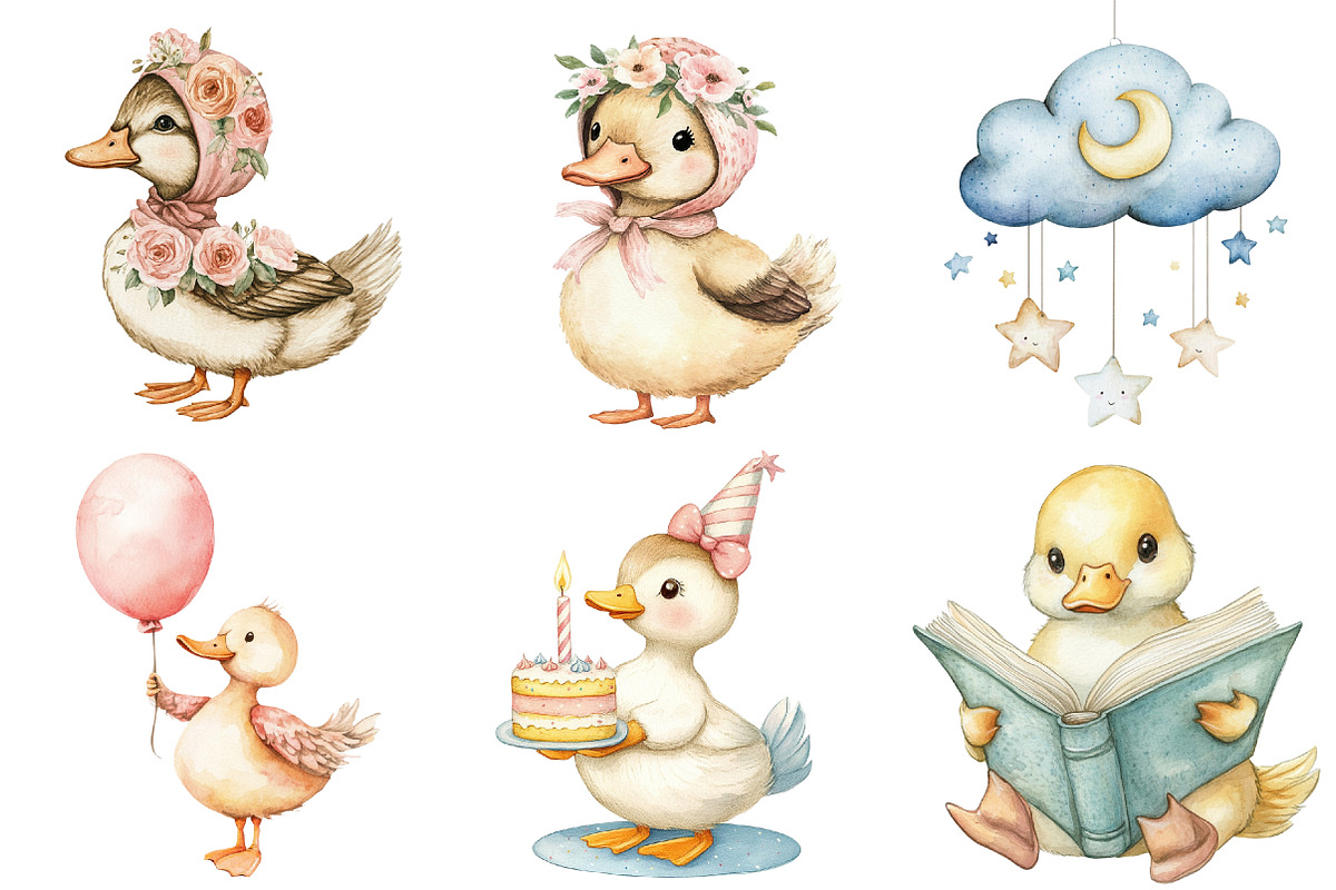 Baby White Goose Birthday Png, an Illustration by CitraGraphics (Photo 4 of 5)